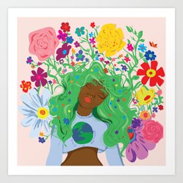 Black Girl Spring Art Print