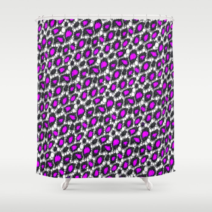 Florescent Purple Cheetah Pattern Shower Curtain by Amy Anderson | Society6