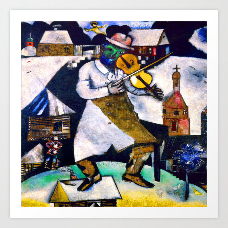 Marc Chagall The Fiddler Art Print By Jjbzz Society6