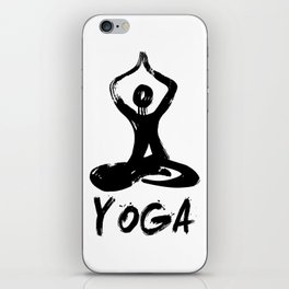 Amazing sketch man in yoga lotus pose . iPhone Skin