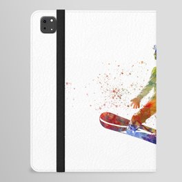 Snowboarding in watercolor iPad Folio Case