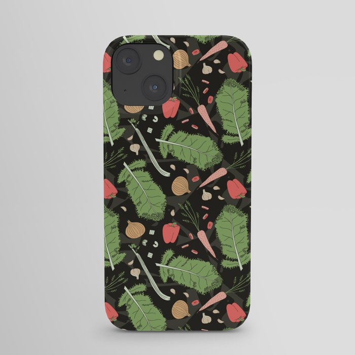 Vegetable Patch on a Dark Background iPhone Case