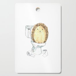 Hedgehog toilet Painting Wall Poster Watercolor Cutting Board