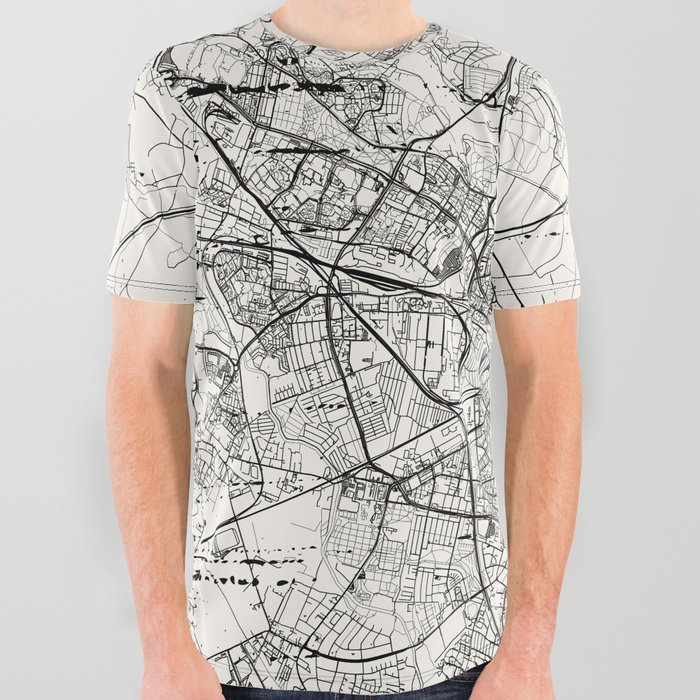 Wroclaw, Poland - Vintage city Map - Wroclove All Over Graphic Tee