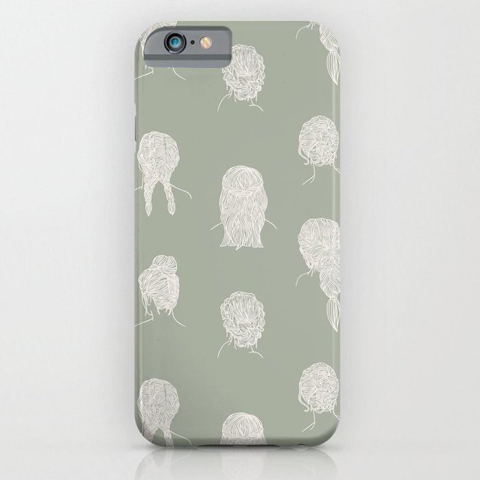 Braided Hairstyles - Dusty Green iPhone Case