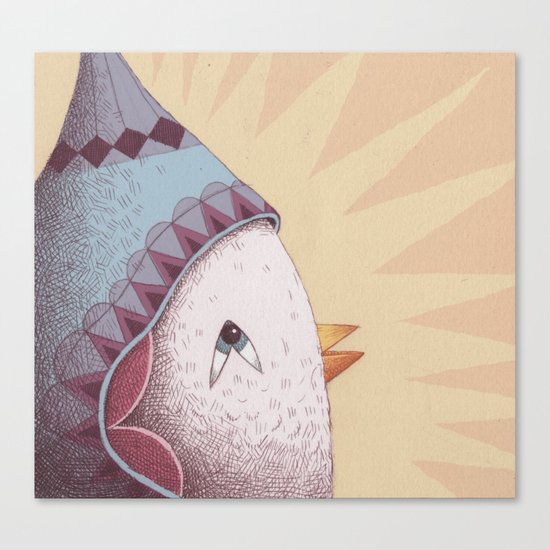 Drummer Bird Surprise Canvas Print