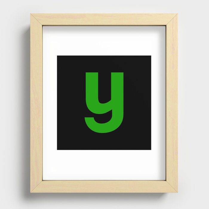 letter Y (Green & Black) Recessed Framed Print