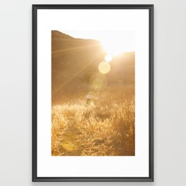 golden hour run Framed Art Print