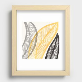 Colorful Tropical Leaf Design Recessed Framed Print