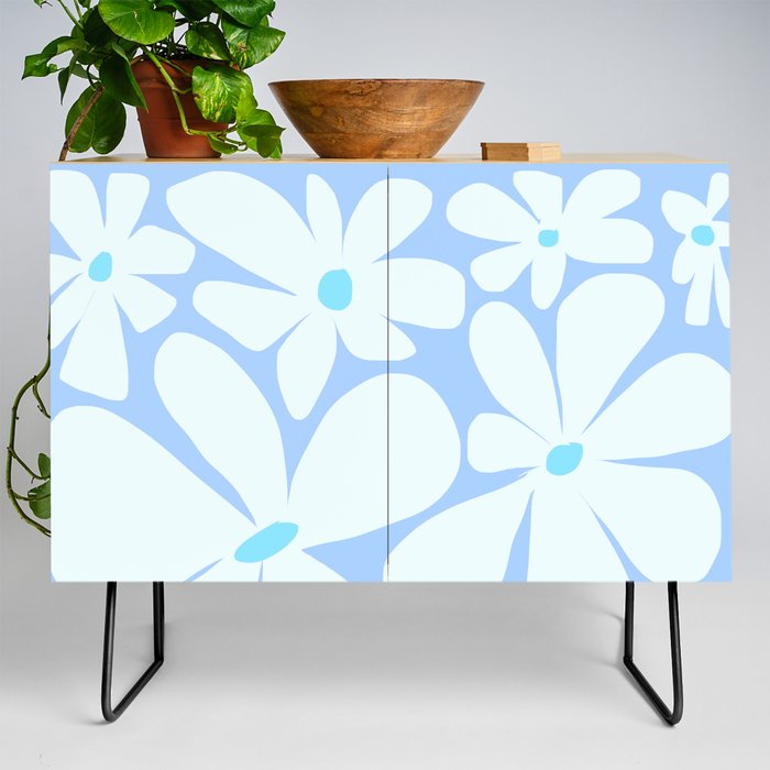 Abstraction_BLUE_FLORAL_FLOWERS_BLOOM_BLOSSOM_POP_ART_0415A Credenza