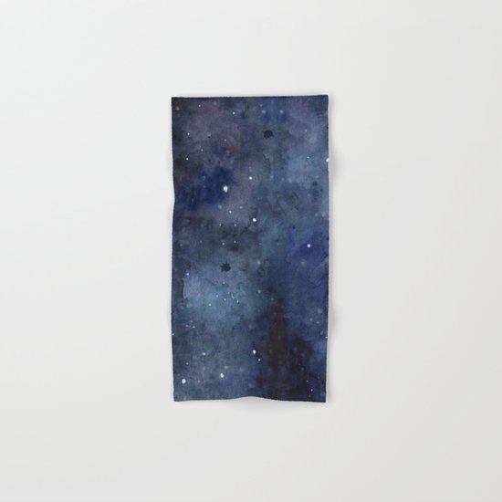 Night Sky Stars Galaxy | Watercolor Nebula Hand & Bath Towel
