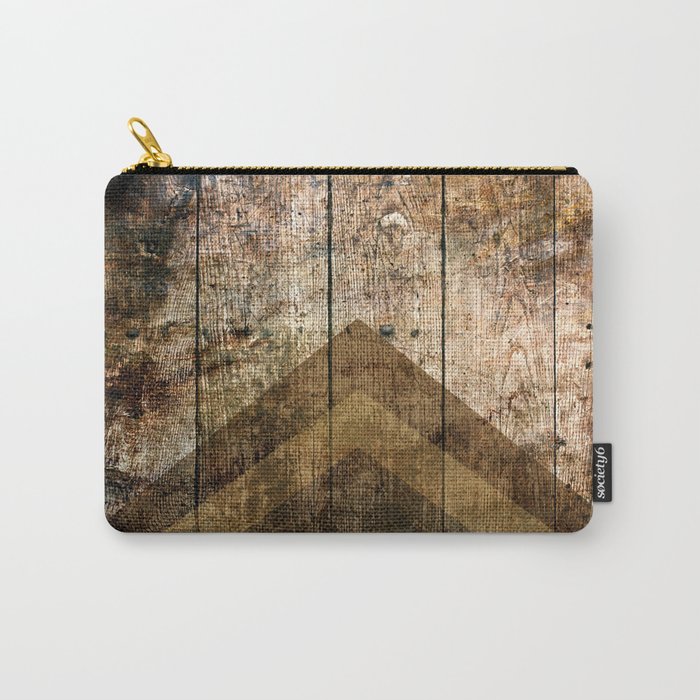 Wood and Triangles Carry-All Pouch