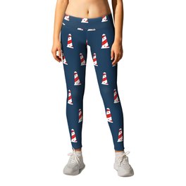 White and red lighthouse Leggings