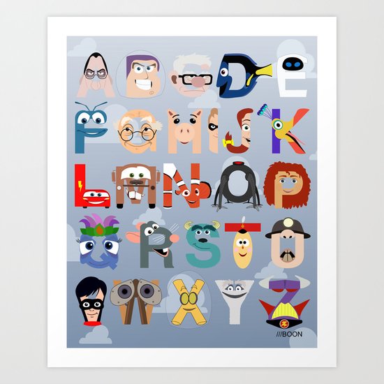 P is for Pixar (Pixar Alphabet) Art Print