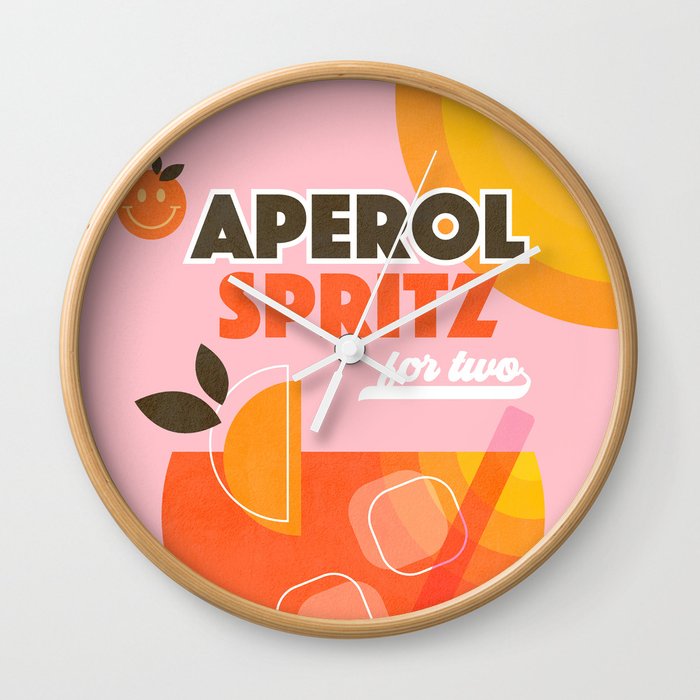 Retro Cocktail Nº1 Aperol Spritz Wall Clock