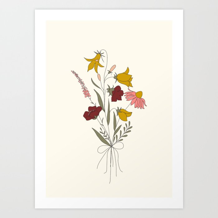 Wildflowers Bouquet Art Print