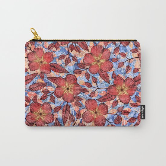 Coral Summer - a hand drawn floral pattern Carry-All Pouch