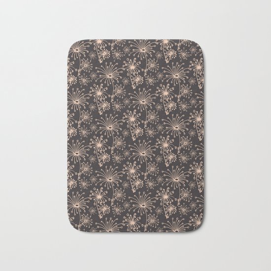 Stylized Dandelion Dark #society6 #decor #buyart Bath Mat