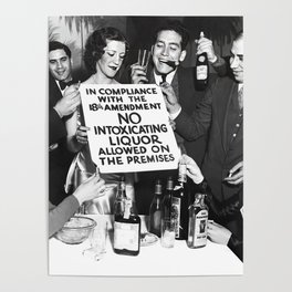 End of liquor prohibition party jazz age no intoxicating liquor alcoholic beverages vintage black and white photograph - photograph - photographs Poster