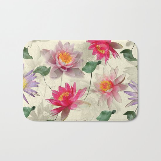 Lotus Flower Pattern Bath Mat