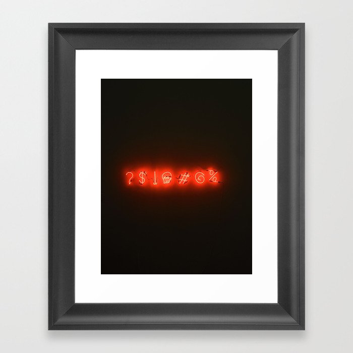 Neon Sweary (Color) Framed Art Print