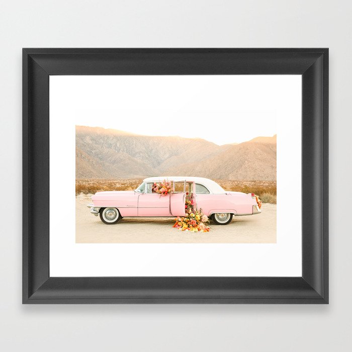 Floral Classic Pink Car Framed Art Print