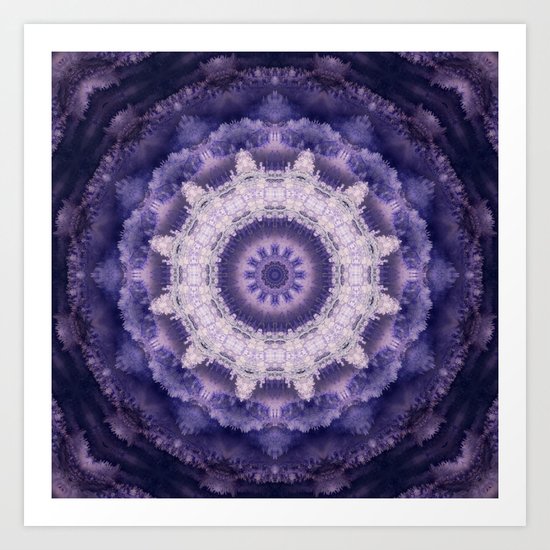 Mandala in purple colors . Art Print