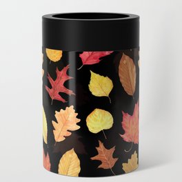 Autumn Leaves - black Can Cooler