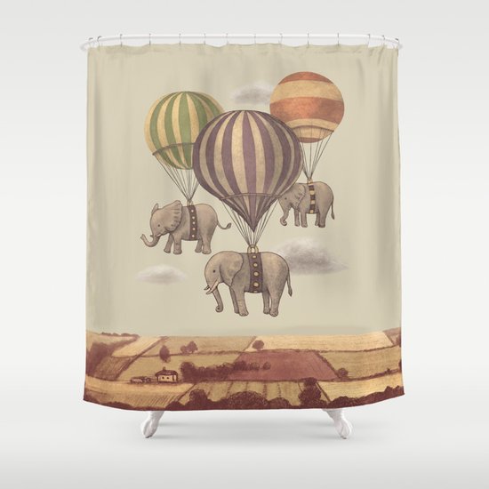Flight of the Elephants Shower Curtain
