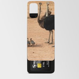 South Africa Photography - Ostrich Parents With Their Children Android Card Case