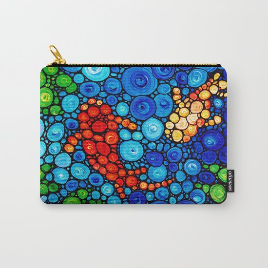 Pure Koi Joi - Mosaic Fish Art Painting by Sharon Cummings Carry-All Pouch