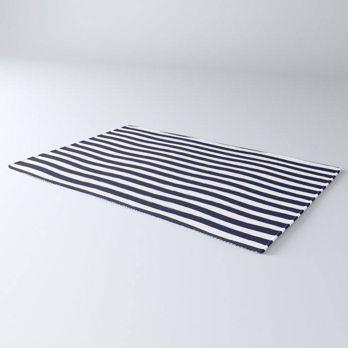 Navy Blue and White Horizontal Stripes Rug by seafoam12 ...