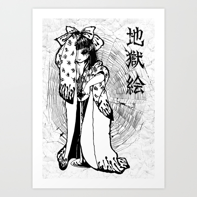 地獄絵 Jigokue Poster Art Print By Necrosphere Society6