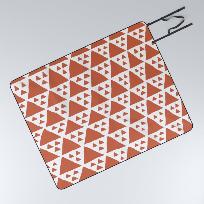 Triangles Big and Small in terra cotta Picnic Blanket