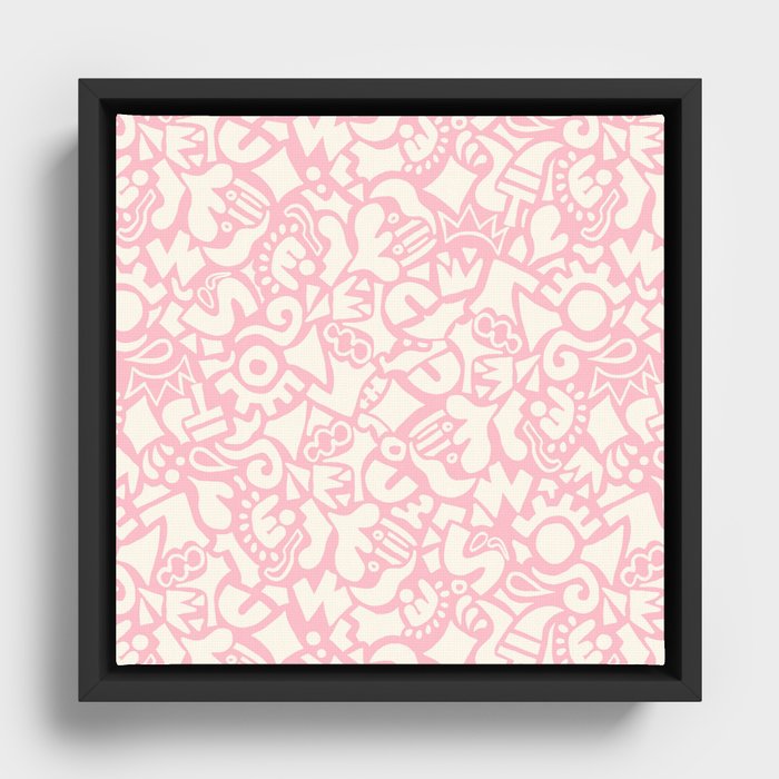 Forms Prints in Pink Framed Canvas
