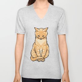 Ginger Cat V Neck T Shirt