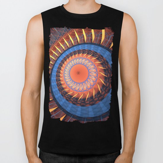 Modern textured geometric abstract Biker Tank