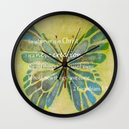 2 Corinthians 5:17 Wall Clock | Mixed Media, Painting, Abstract 