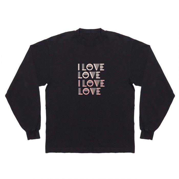 I Love Love - Berry Purple & Pink pastel colors modern abstract illustration  Long Sleeve T Shirt