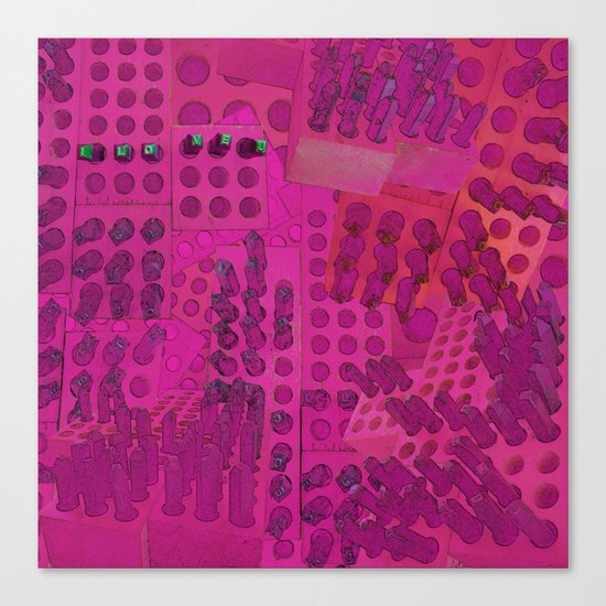 I Love You Letter Punches Abstract Pink Canvas Print