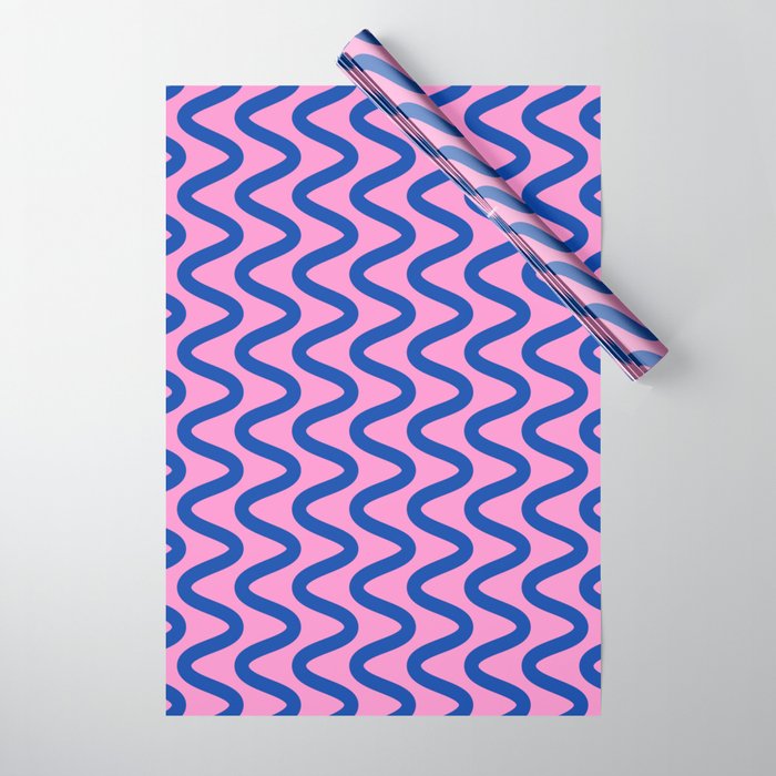 Blue and store pink wrapping paper