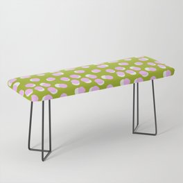 Pastel Pink On Green Modern Abstract Dots Bench