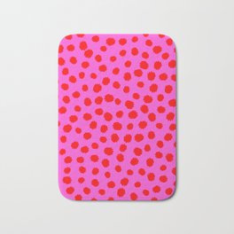 Keep me Wild Animal Print - Pink with Red Spots Bath Mat