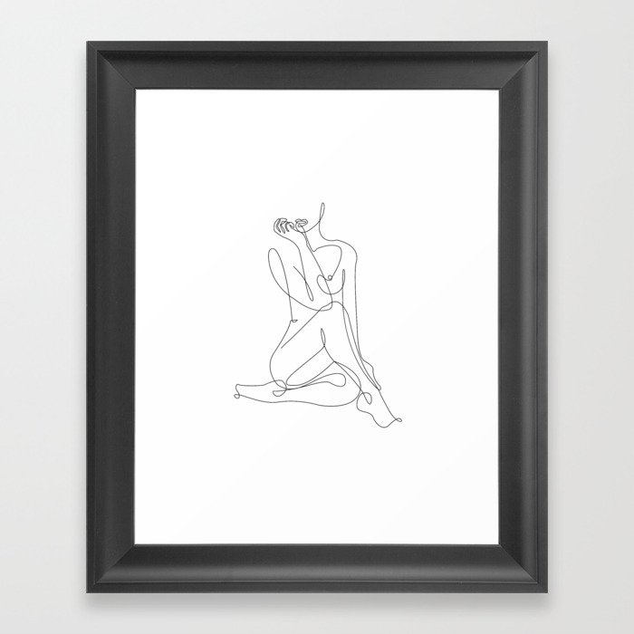 Female Body Line Art Framed Art Print