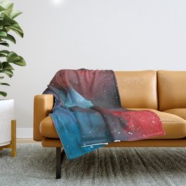 Space Splashed Watercolor Throw Blanket