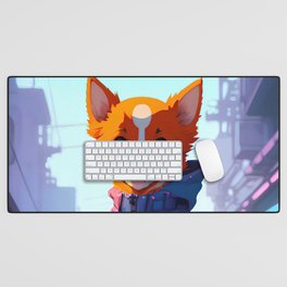 Cute Cyberpunk Dog Desk Mat