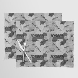 Joseph pattern in gray colors and watercolor texture Placemat