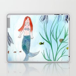 Cute Mermaid Watercolor Illustration Laptop Skin
