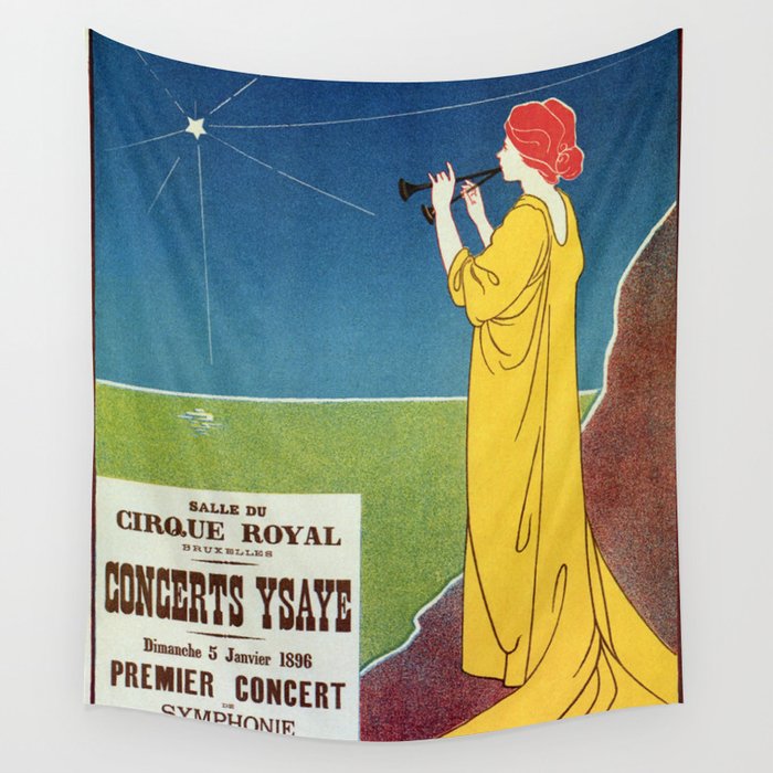 Concerts Ysaye 1896 Henri Meunier Wall Tapestry