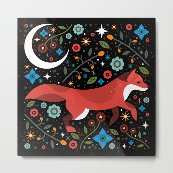Flame Fox Metal Print